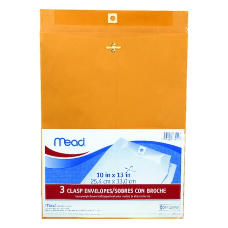 Mead Mead 10 in. W X 13 in. L Other Brown Envelopes 3 pk 76014